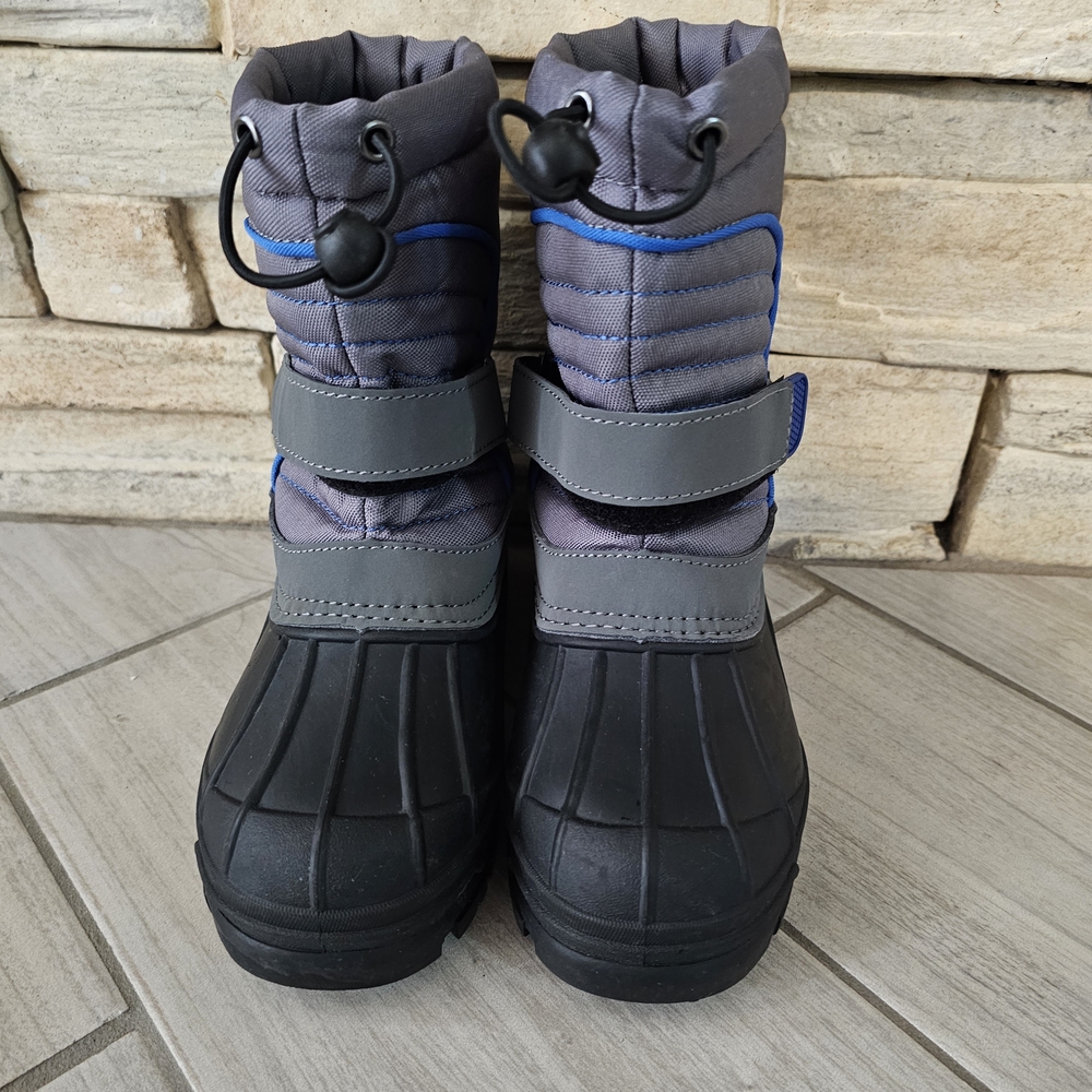 Black and Gray Kids Snow Boots